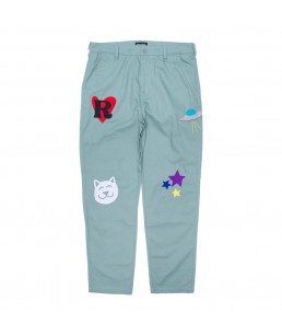RIPNDIP 'PLAY DATE COTTON TWILL EMBROIDERED ART' PANTS