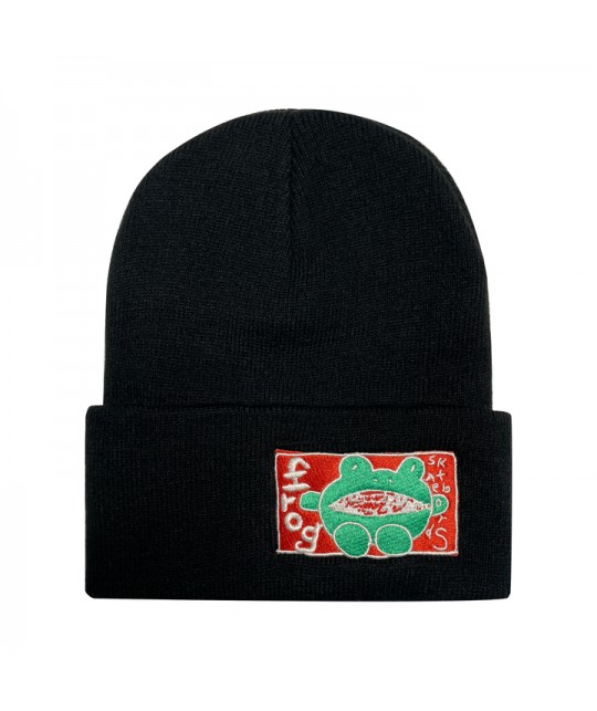 FROG 'YES FROG' BEANIE BLACK