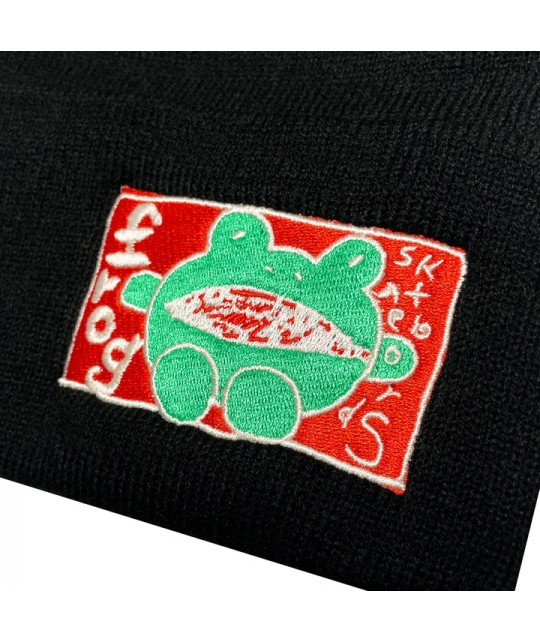 FROG 'YES FROG' BEANIE BLACK