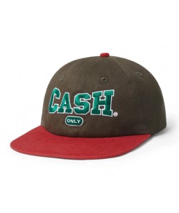 CASH ONLY 'COLLEGE 6 PANEL CAP' BROWN / RED