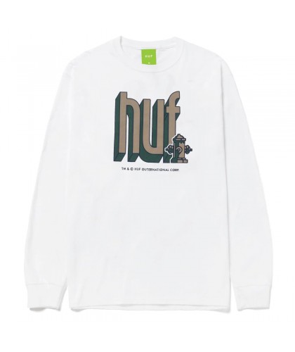 HUF 'BOOKEND LONG SLEEVE T-SHIRT' WHITE